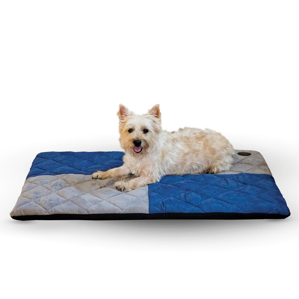 K&H Pet Products Quilted Memory Dream Pad 0.5" Small Blue / Gray 19.5" x 25" x 0.5"