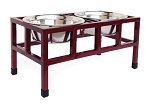 Four Square Raised Double Diner Dog Dish Water Bowls Feeders