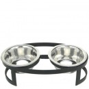 RDB4R - Tiny Oval Raised Double Diner Small Dog Dish Water Bowls Feeder