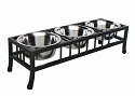 Baron Triple Bowl Dog Food Water Diner Feeder Small