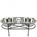 RDB1 - Mesh Raised Elevated Double Dog Dish Water Bowls Feeders Stands